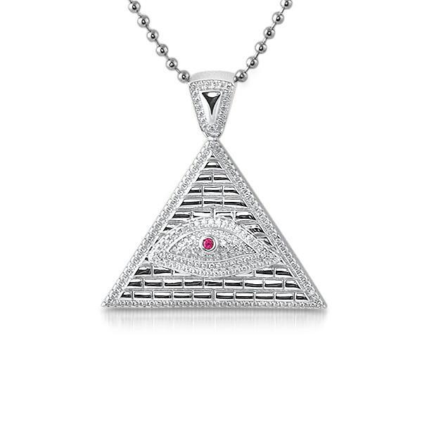 925 Sterling Silver All-Seeing Eye Pyramid Pendant Necklace - Spiritual Protection Amulet for Men & Women - Perfect for Meditation, Yoga, and Gift Giving