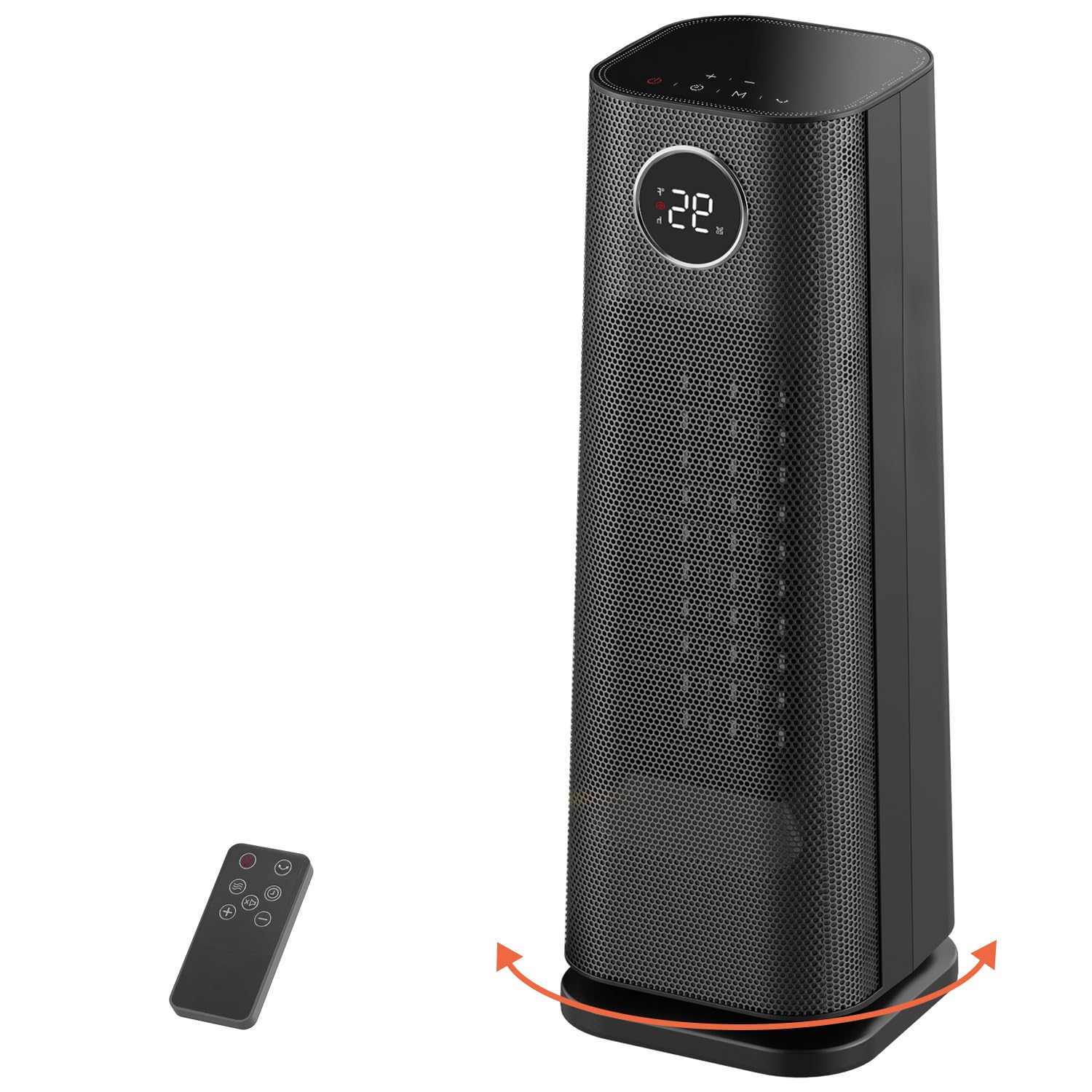 Sunnote 1500W Portable Ceramic Space Heater with 80° Oscillation, Thermostat & Remote - 5 Heating Modes, 24H Timer, Fast Safe Heating for Office, Bedroom & Indoor Use - Perfect for Winter Home & Workspace Comfort