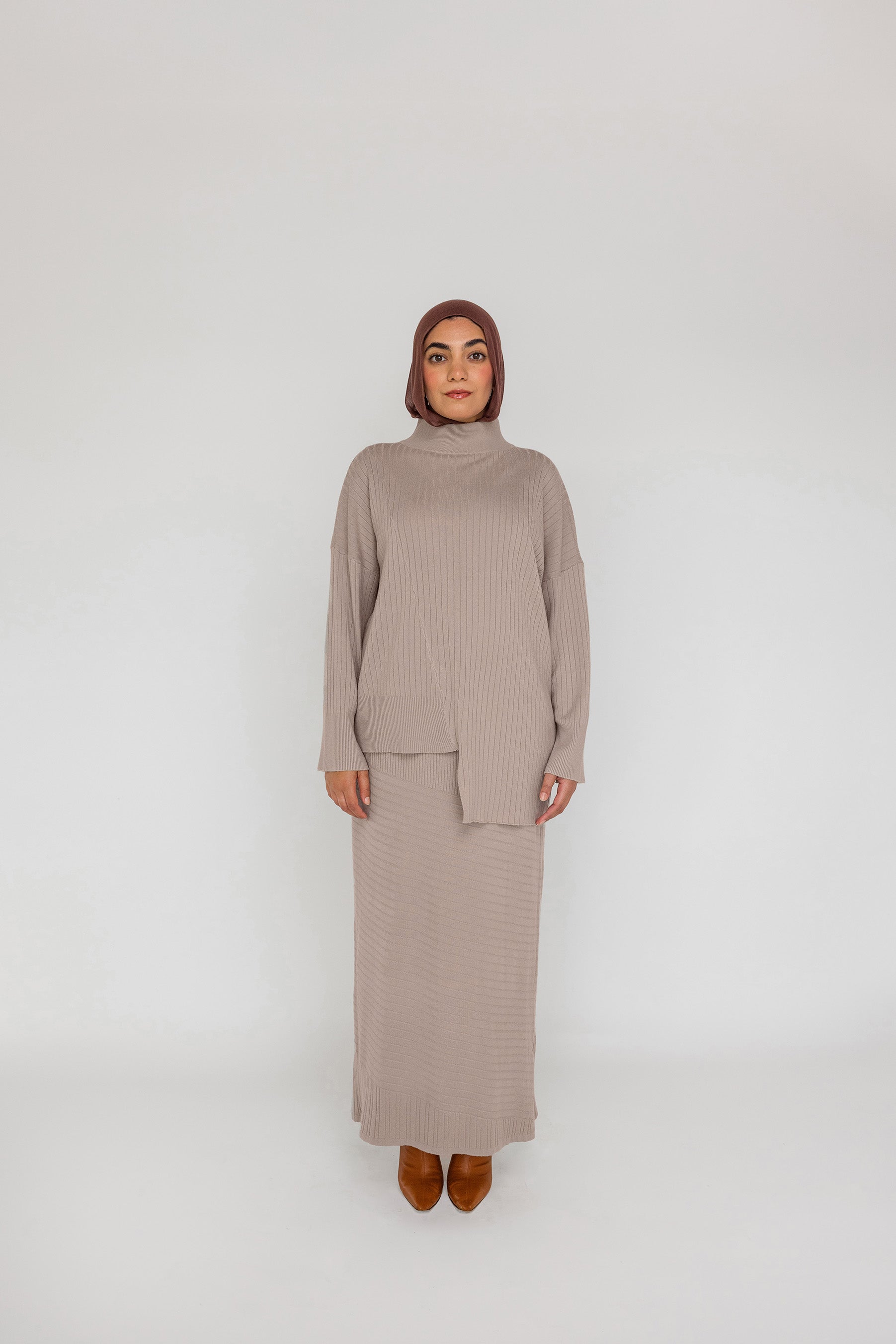 Stylish Mixed Rib Skirt for Women - Trendy High Waist Flared Skirt - Perfect for Casual Outfits, Date Nights & Office Wear