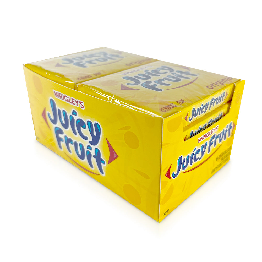 Juicy Fruit Chewing Gum - 15 Sticks per Pack, 10 Packs in Box | Fresh & Fruity Flavor for On-the-Go Energy, Office Snacks & Road Trips