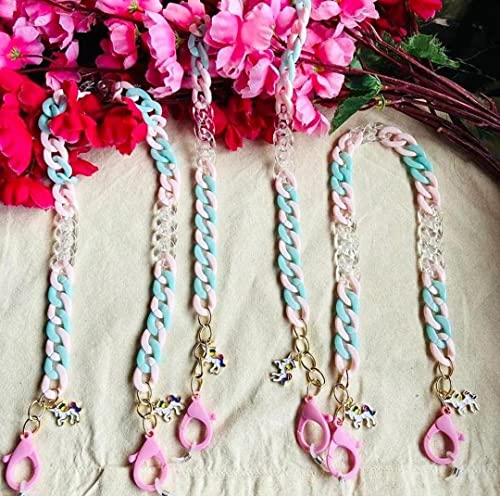 Colorful Kids Face Mask Chain with Charms (1 Pack) - Adjustable Strap for School, Travel & Daily Use