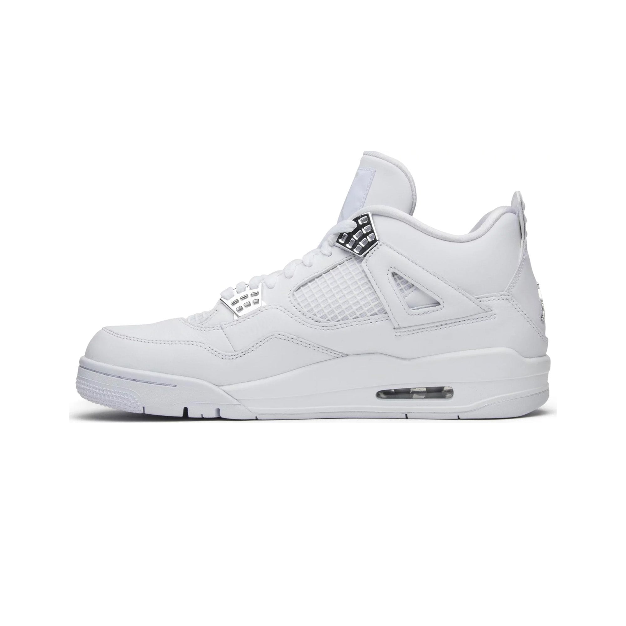 Air Jordan 4 Retro 'Pure Money' White Leather Sneakers (2017 Release) - Men's Basketball Shoes for Streetwear & Casual Outfits