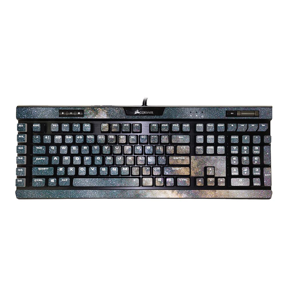 MightySkins Glossy Glitter Skin for Corsair K95 RGB Platinum XT Keyboard - Galactic Landscape Design | Protective & Durable High-Gloss Finish | Easy to Apply & Remove | Made in USA | Perfect for Gaming Setups & Custom PC Builds