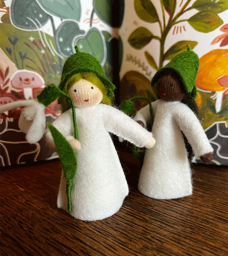 Light Skin Snowdrop Waldorf Flower Fairy Doll - Handmade Waldorf Inspired Toy for Kids, Perfect for Imaginative Play, Nature Tables, and Waldorf Education