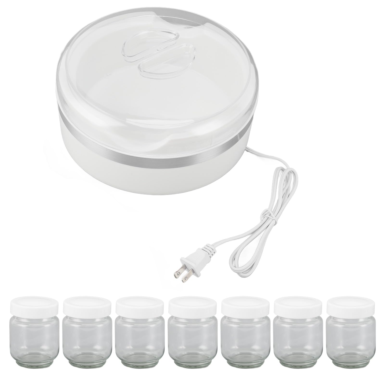 Electric Yogurt Maker Machine with 7 Glass Jars - Automatic Greek Yogurt Maker with Temperature & Time Control - Perfect for Homemade Yogurt at Home - Ideal for Healthy Breakfast, Snacks & Keto Diet