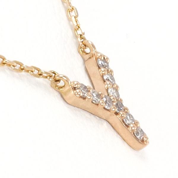 4℃ K10PG Diamond Necklace in Pink Gold - Elegant Jewelry for Women, Perfect for Weddings, Anniversaries & Special Occasions
