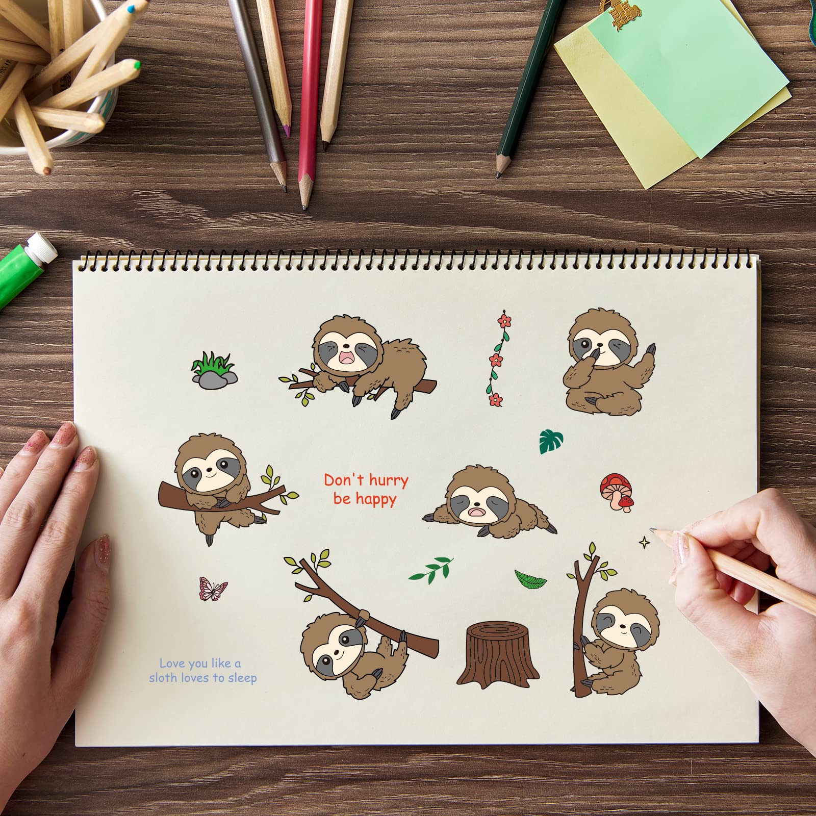 GLOBLELAND Sloth Silicone Clear Stamps - Cute Animal Transparent Rubber Stamps for DIY Scrapbooking, Card Making, Photo Albums & Paper Crafts - Perfect for Birthday Cards, Valentine's Day Decorations & Handmade Gifts
