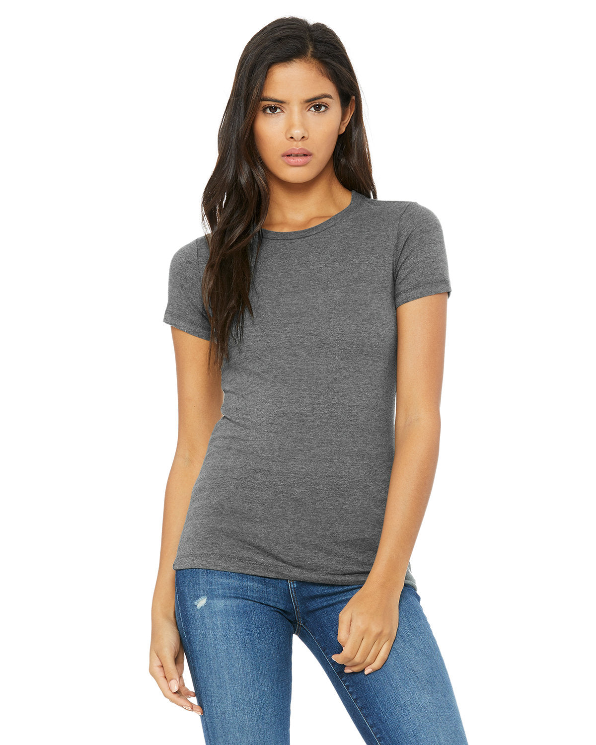Bella + Canvas 6004 Women's Slim Fit Short Sleeve V-Neck T-Shirt - Soft Cotton Blend Tee for Casual Wear, Workout & Layering