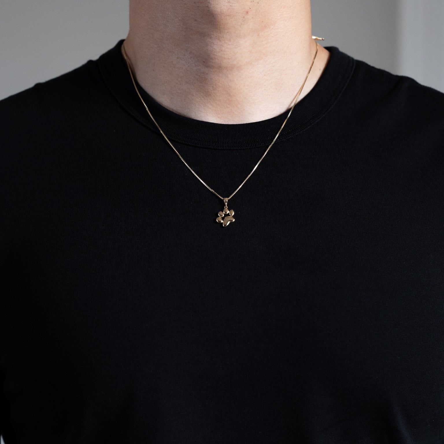 Gold Dog Paw Pendant Necklace PT2835 - Sterling Silver Pet Memorial Jewelry for Dog Lovers - Perfect for Remembrance Gifts & Pet Loss Sympathy
