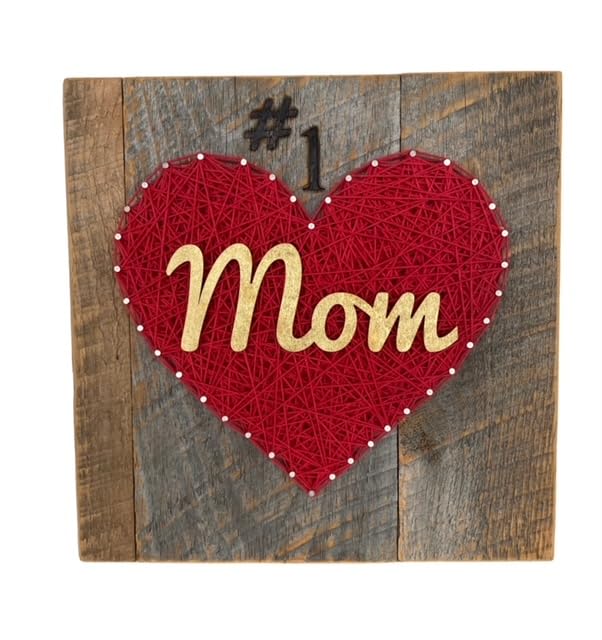 #1 Mom Sign - Unique Personalized Mother's Day Gift from Kids - Handmade Wooden Home Decor for Mom - Perfect for Living Room, Nursery or Mother's Day Celebration
