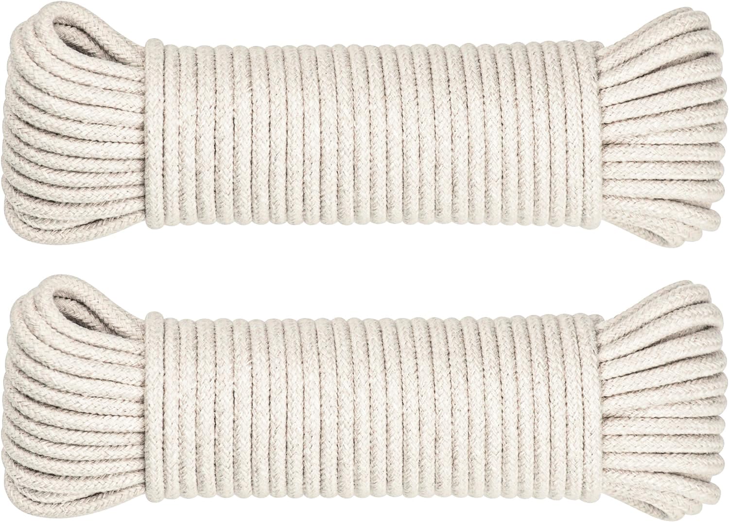 SteadMax 100ft Natural Cotton 3/16 Inch Rope - Heavy Duty Utility Cord for Camping, Hiking & Outdoor Activities - Perfect for Tents, Hammocks, Clotheslines & DIY Projects (2 Pack, 50ft Each) - Durable & Versatile for Home, Garden & Sports Use