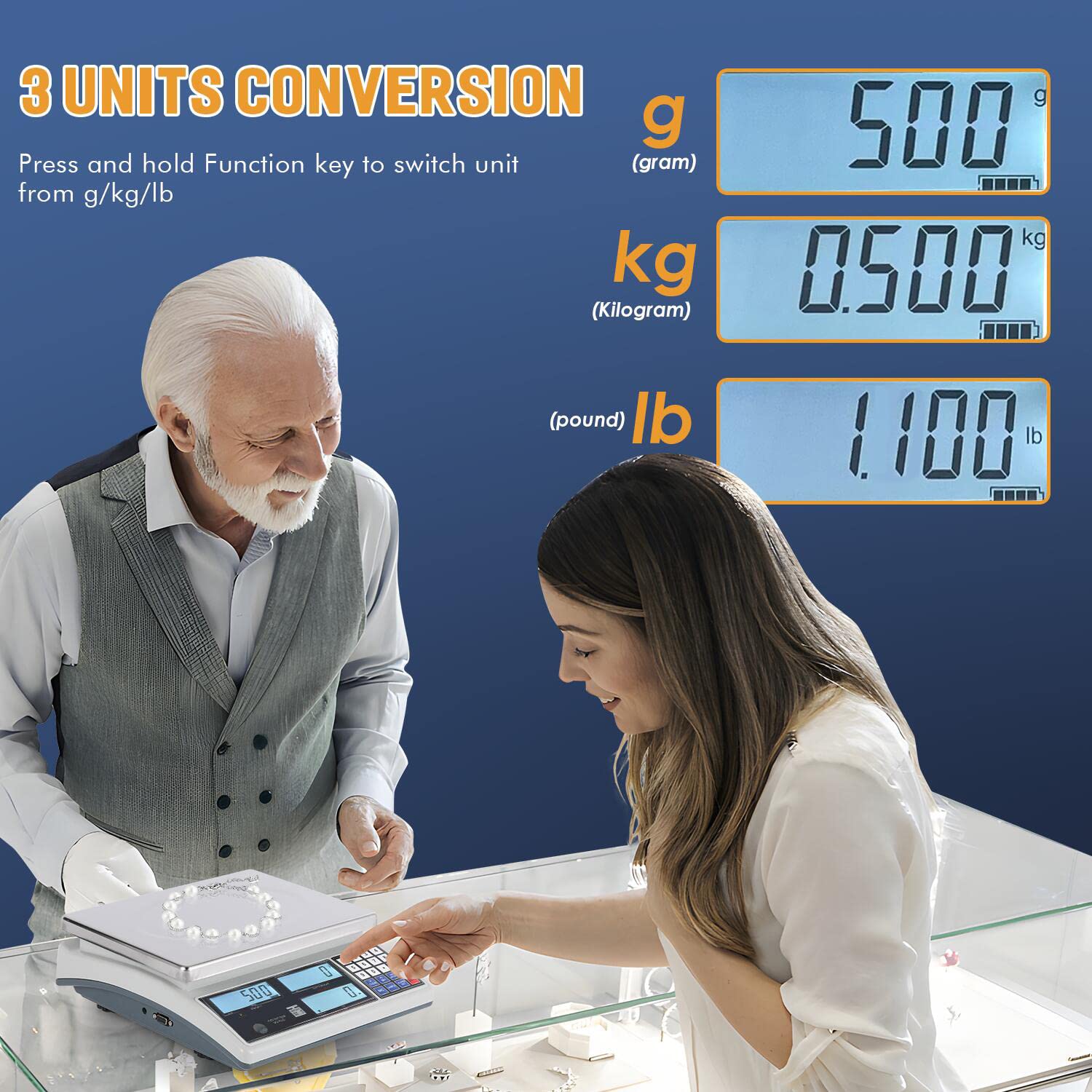 Bonvoisin 10kg/22lb Digital Precision Scale with 0.1g Accuracy - Industrial Parts, Coins & Inventory Counting Scale for Jewelry, Shipping, Kitchen & Laboratory Use