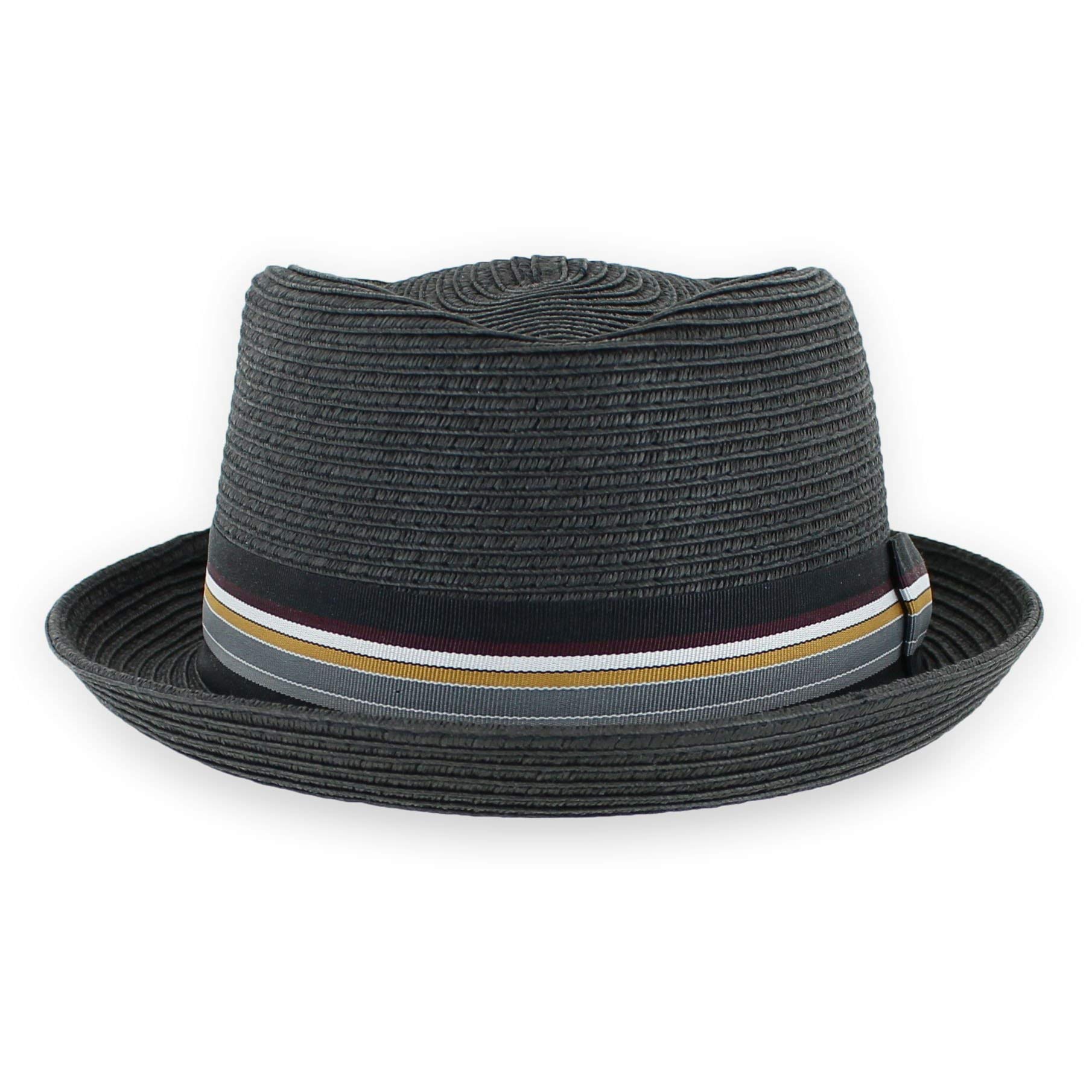 Stylish Belfry Summer Straw Pork Pie Trilby Fedora Hat for Men & Women - Blue, Tan, Black | Perfect for Beach Vacations, Outdoor Weddings & Summer Fashion