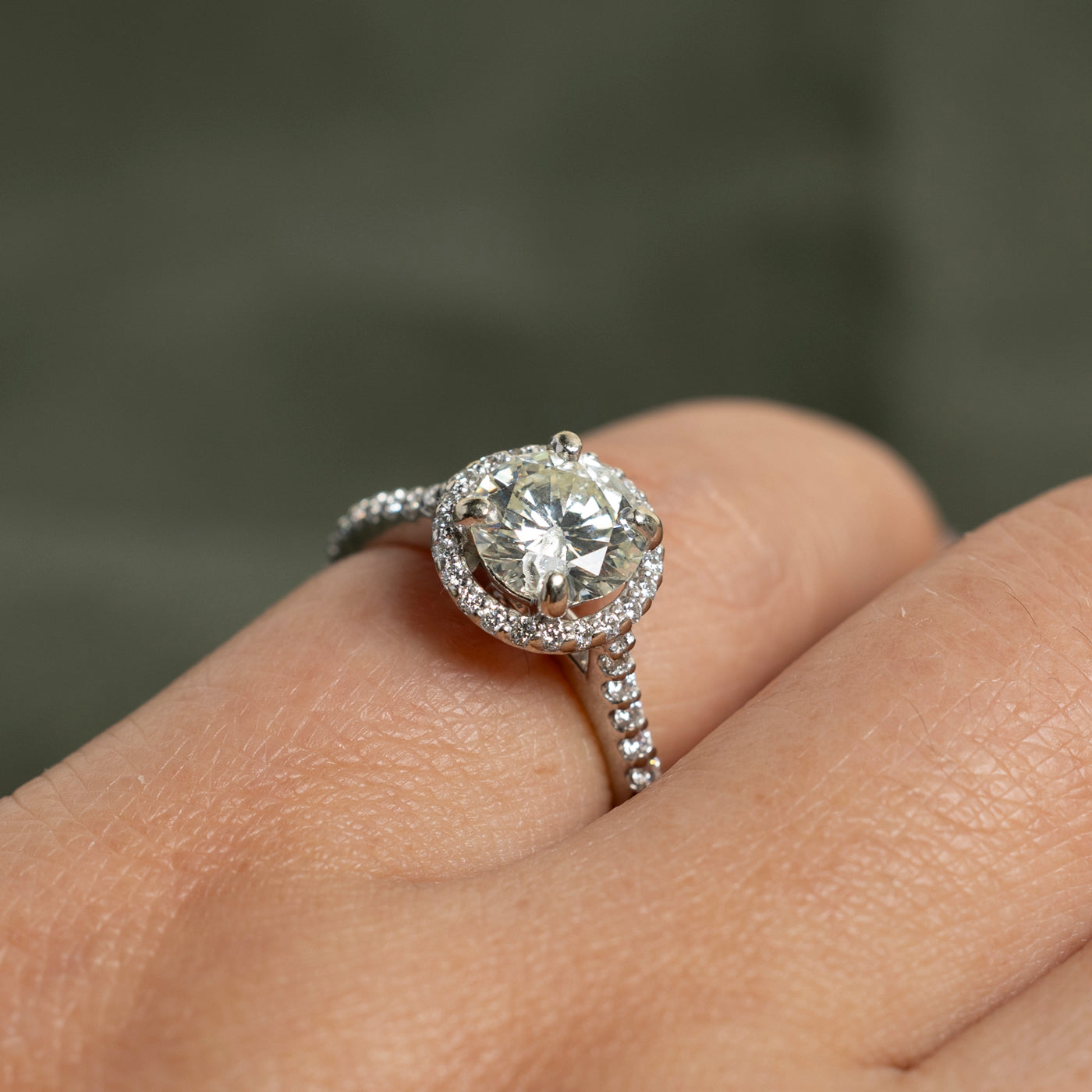 1.59ctw Diamond Halo Engagement Ring for Women - Size 4.5 | GIA Certified Round Cut Solitaire Wedding Band | Perfect for Proposals, Anniversaries & Bridal Jewelry