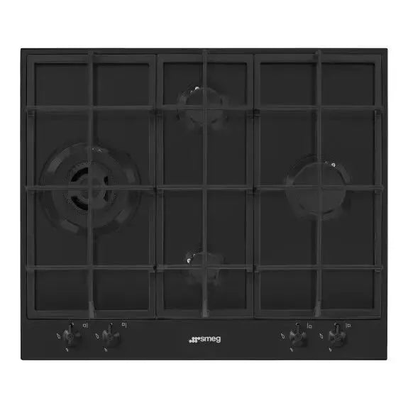Smeg 60cm Classic Freestanding Gas Cooker with 3 Burners + Wok Support - Matte Black Finish | Perfect for Home Kitchens & Professional Cooking