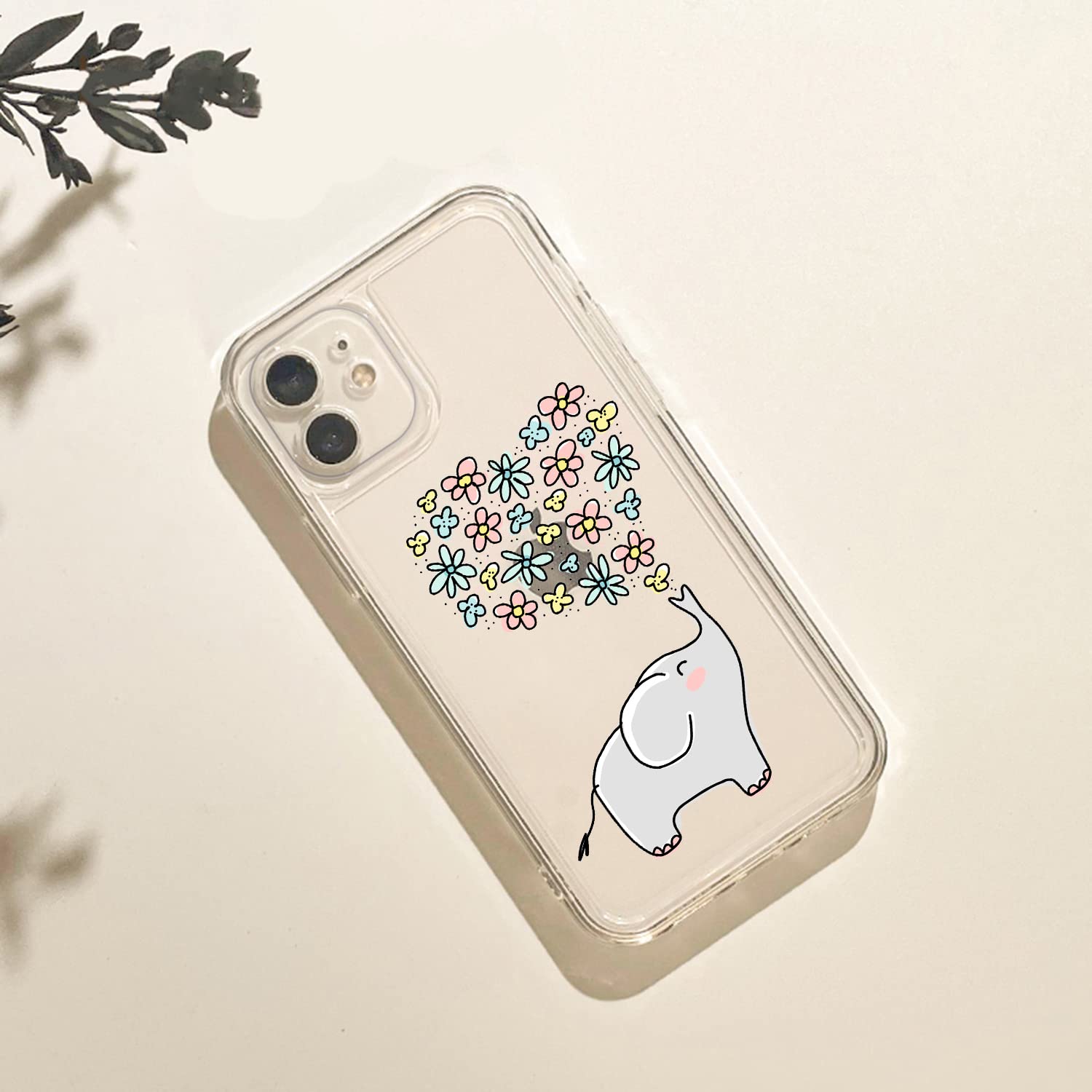 Heart Elephant iPhone 12 Case - Cute Aesthetic Shockproof Protective Phone Cover for Women & Girls | Perfect Gift for Birthday, Valentine's Day & Everyday Use