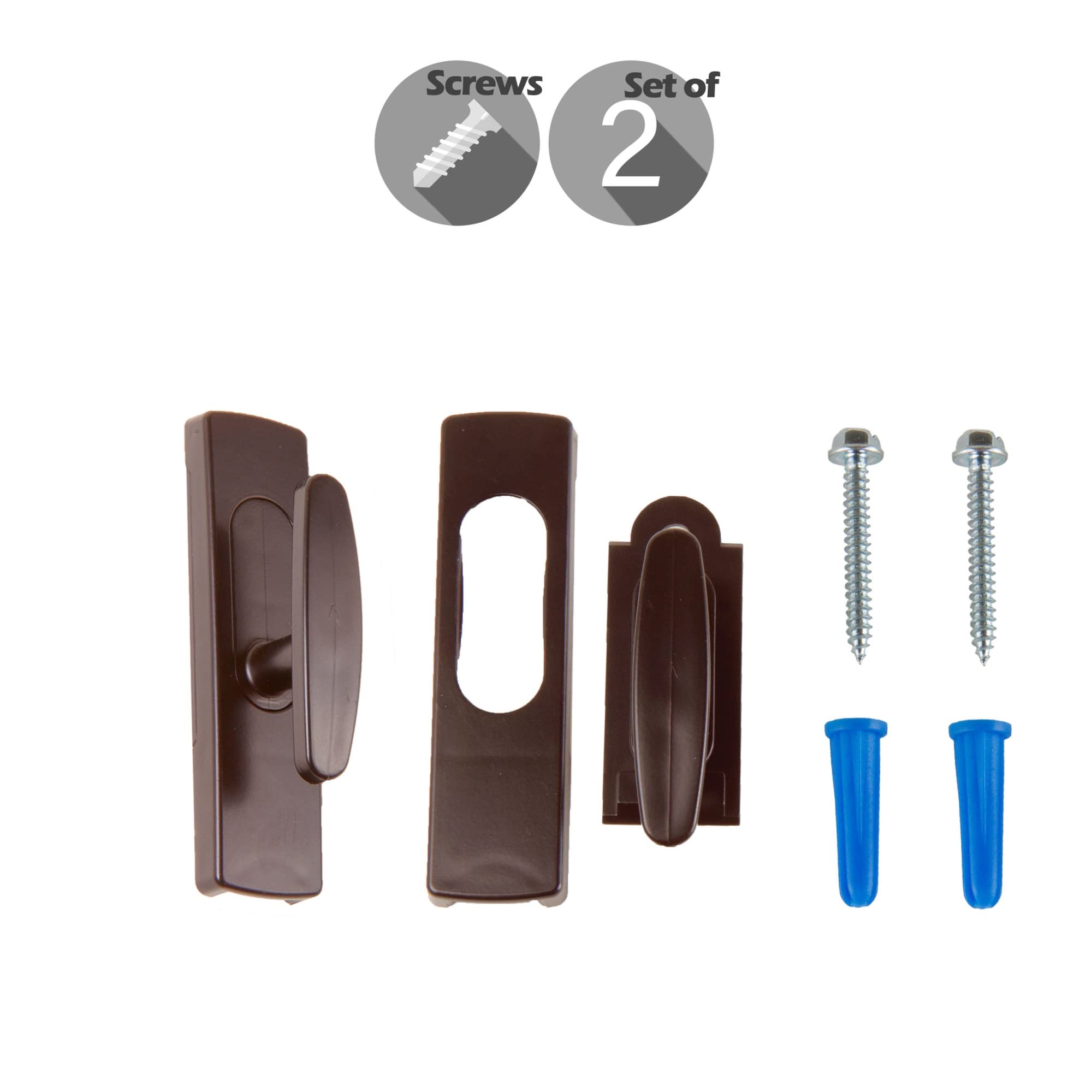 Heavy Duty Wall Hooks with Screws - 2 Pack Cocoa Brown - Perfect for Hanging Coats, Hats & Home Decor in Living Room, Bedroom & Entryway