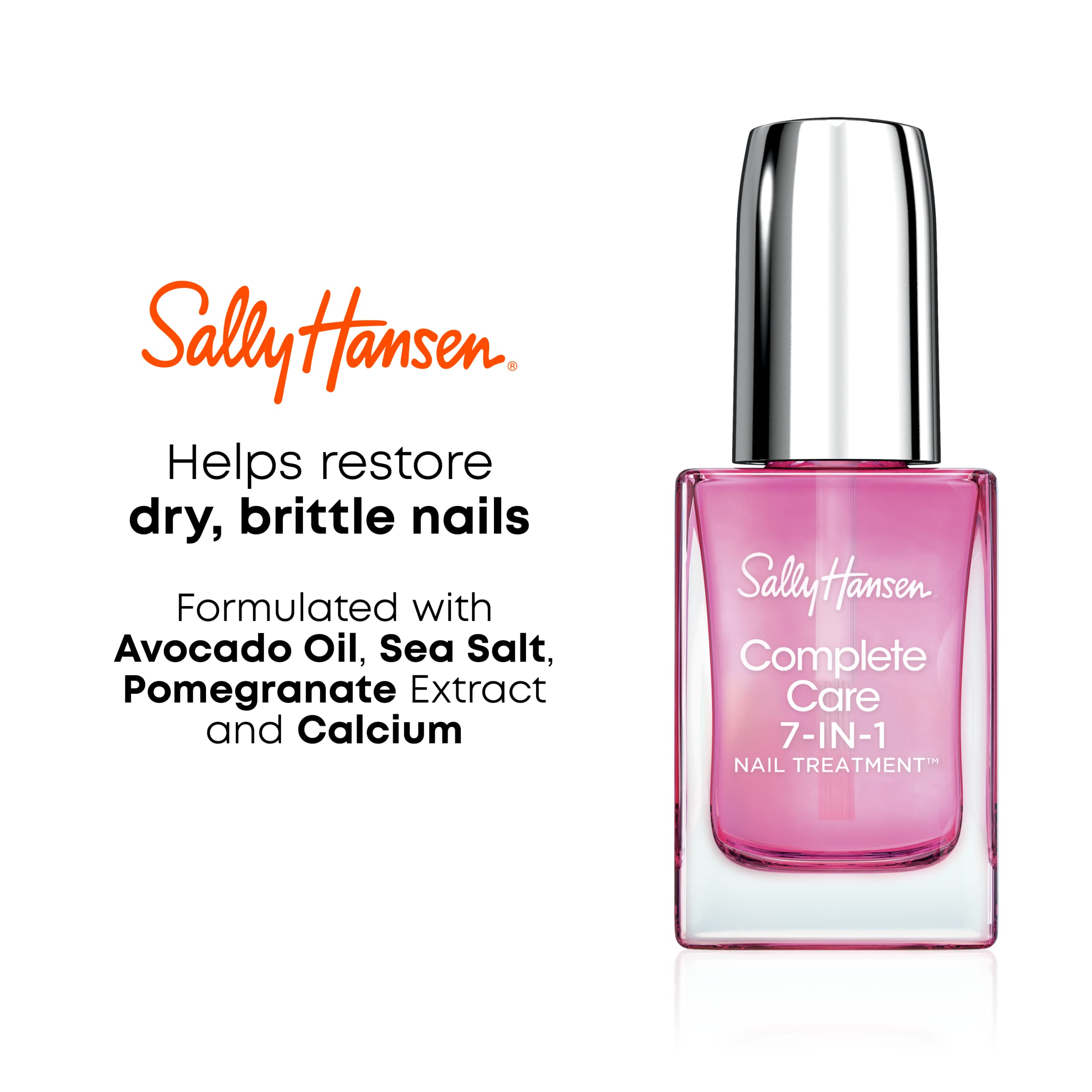 Sally Hansen Complete Care 7-in-1 Nail Treatment - Strengthener, Base & Top Coat, Moisturizer for Healthy Nails - Perfect for Manicures & Nail Care at Home