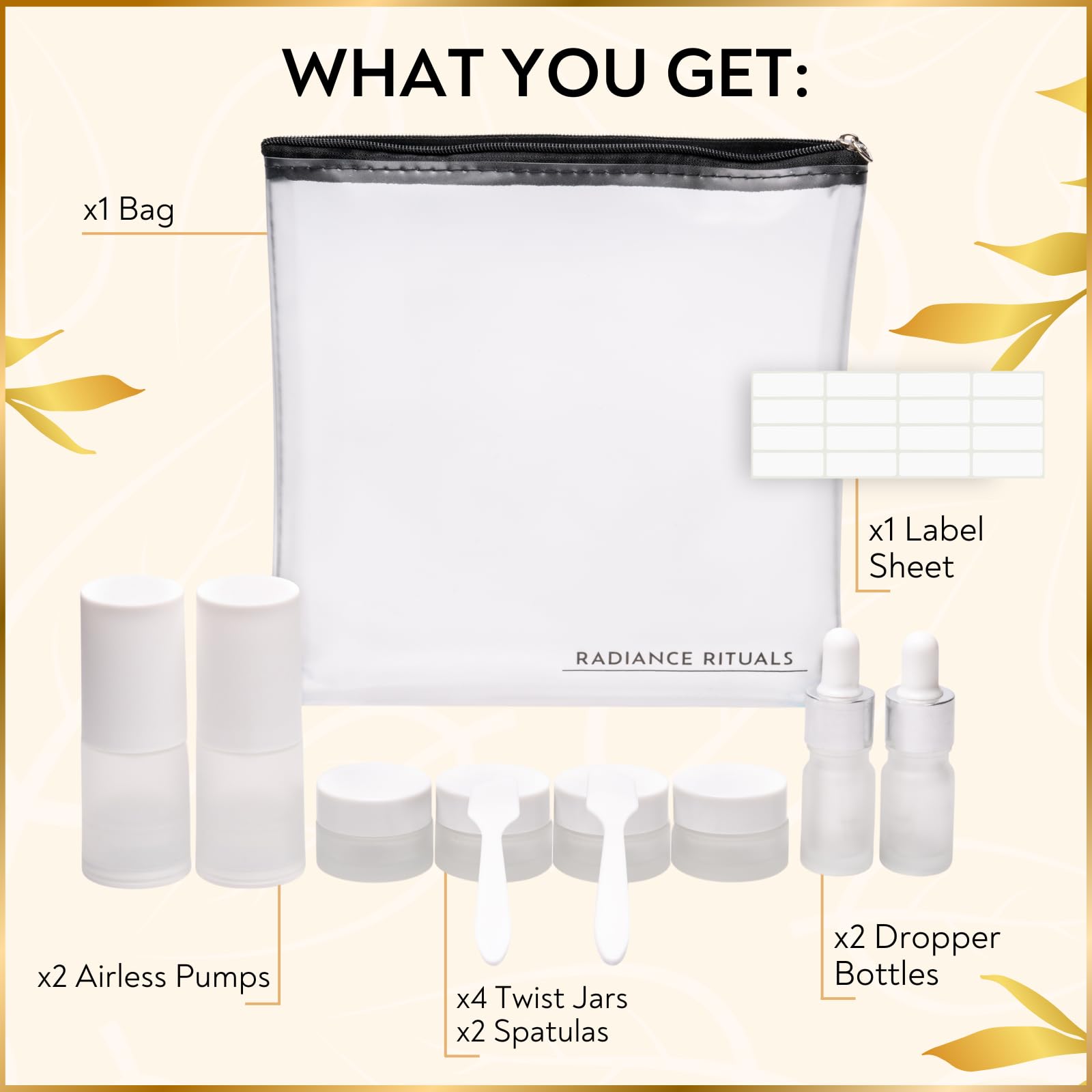 11-Piece Travel Skincare Containers Set - TSA Approved Leakproof Toiletry Bottles & Airless Pump Bottles for Serums, Moisturizers & Oils - Perfect for Carry-On Luggage, Vacation Essentials & On-The-Go Beauty Routine