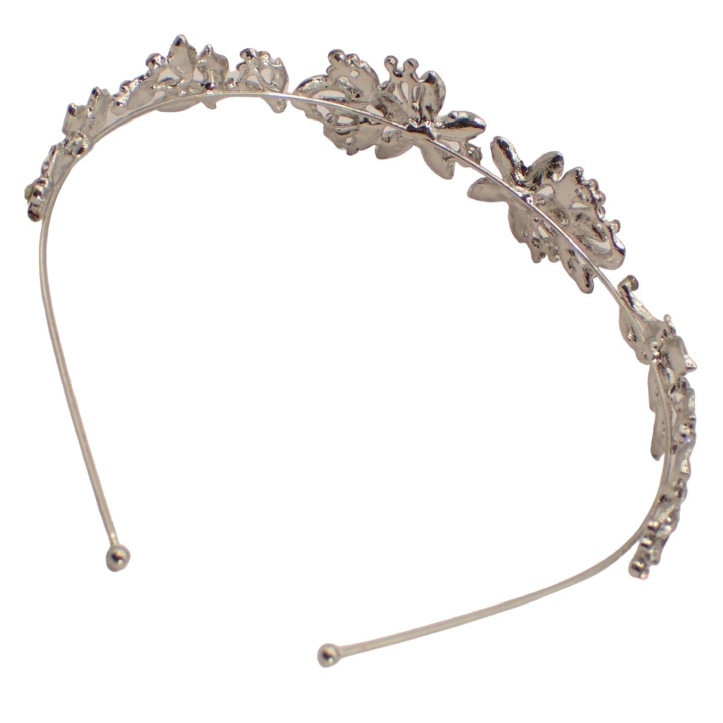 Topkids Bridal Headband for Wedding - Floral Crystal Tiara Crown for Bride, Flower Girl, Bridesmaid & Prom | Elegant Alice Band Headpiece for Women & Girls | Perfect for Weddings, Parties & Special Occasions