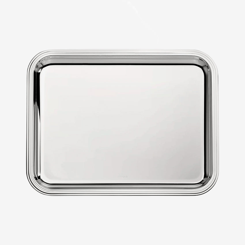 Christofle Albi Rectangular Silver Plated Serving Tray - Elegant Home Decor & Luxury Gift for Dining, Entertaining & Wedding Parties