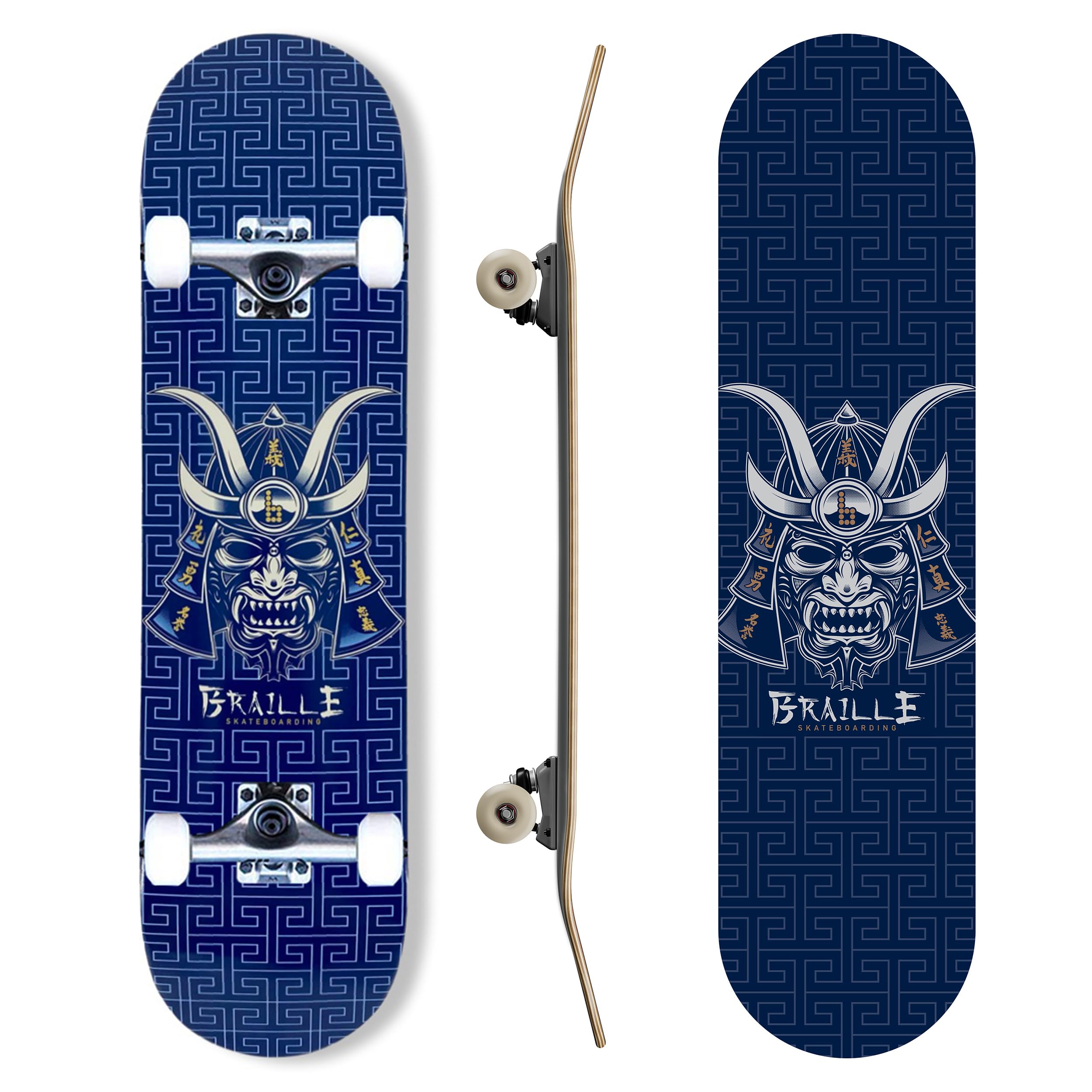 Professional 31.5 Inch Braille Complete Skateboard for Adults & Kids - Best Trick Skateboard for Teens, Boys & Girls | Perfect for Street Skating, Park Riding & Commuting