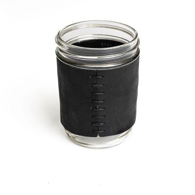 Insulated Leather Mason Jar Sleeve with Glass - Keep Drinks Hot or Cold - Perfect for Coffee, Tea & Outdoor Picnics