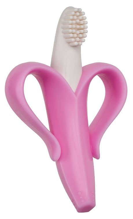 Baby Banana Infant Toothbrush - Soft Bristle Teething Toothbrush for Babies 0-24 Months, BPA-Free & Easy to Hold - Perfect for Soothing Sore Gums & Early Dental Care