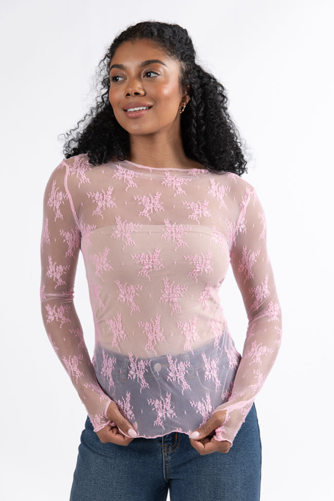 Speak Your Truth Pink Long Sleeve Layering Blouse - Women's Fashion Top for Work, Date Night & Casual Outfits