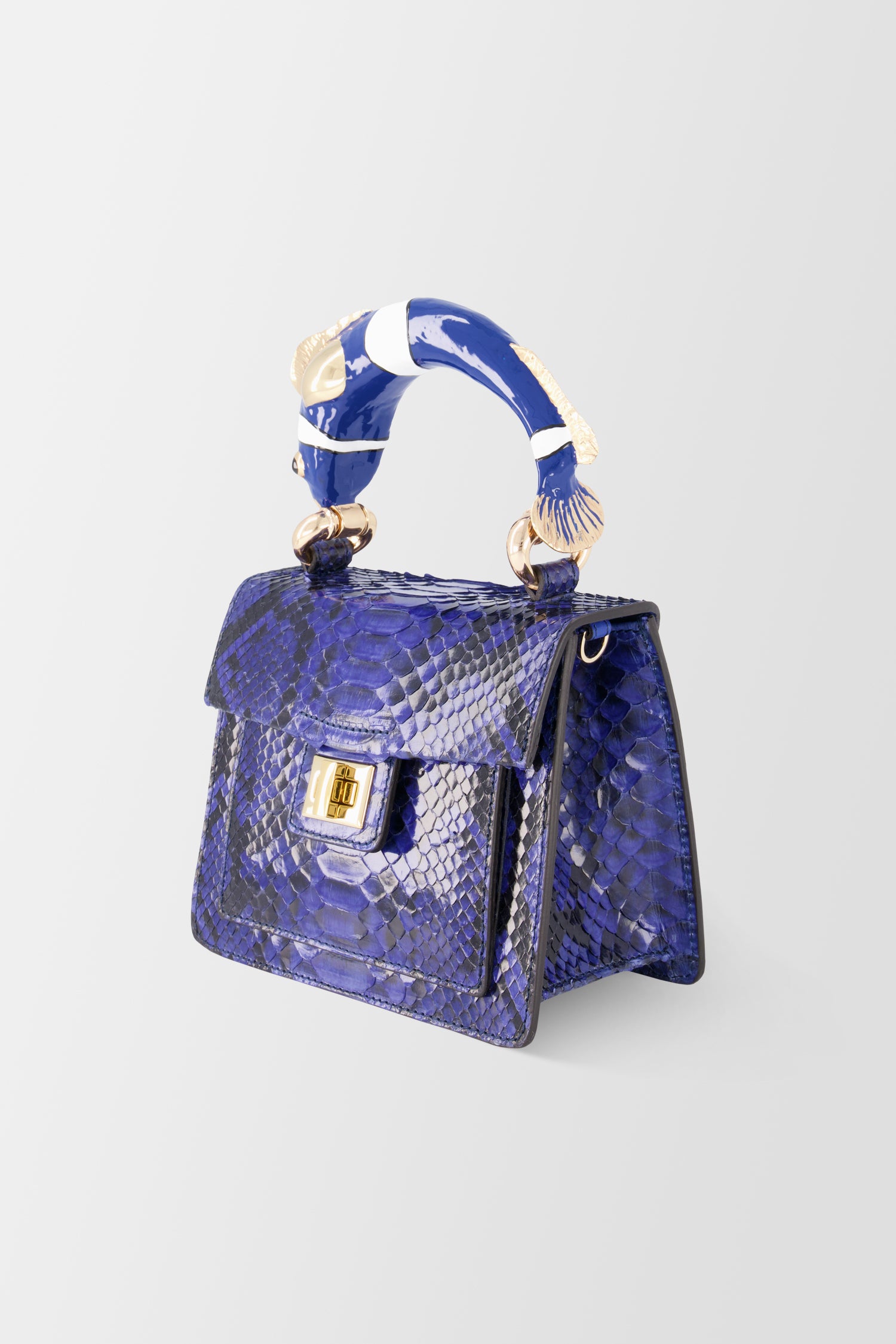 Krenoir Blue Cobalt Fish Mini Kandie Handbag for Women - Stylish Crossbody Purse for Party, Date Night & Everyday Use