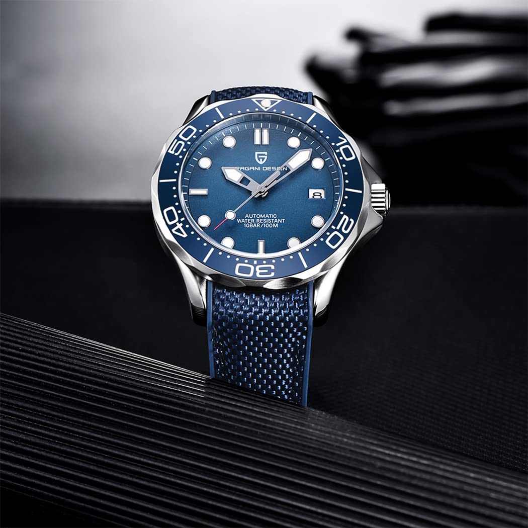 Pagani Design Men's Automatic Dive Watch - Japanese NH35 Movement, Sapphire Crystal, Date Display, Luminous Hands - Perfect for Business, Casual & Water Sports (Model PD-1667)