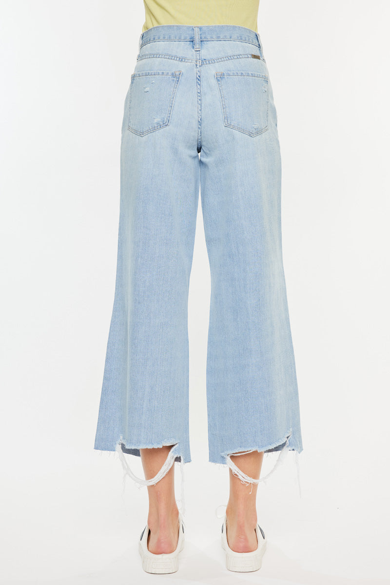 Mariyah Ultra High Rise Cropped Wide Leg Jeans for Women - Trendy Stretch Denim Pants for Casual Outfits & Street Style Fashion