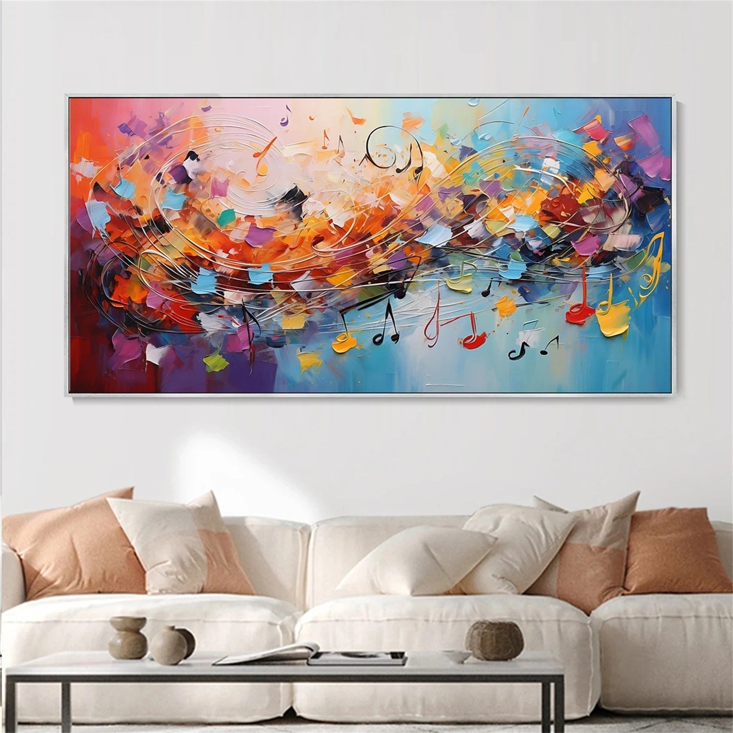 Abstract Painting #AB 288 - Modern Wall Art for Living Room, Bedroom & Office Decor - Handmade Canvas Artwork for Home & Office Interior Design