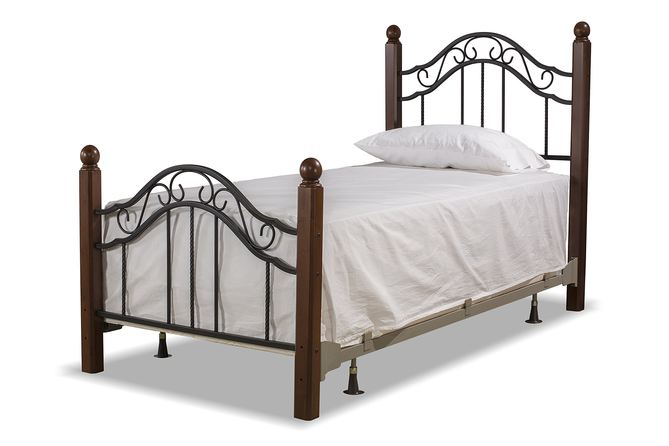 Hillsdale Furniture Madison Twin Bed Frame with Rails - Textured Black Finish for Kids & Guest Rooms