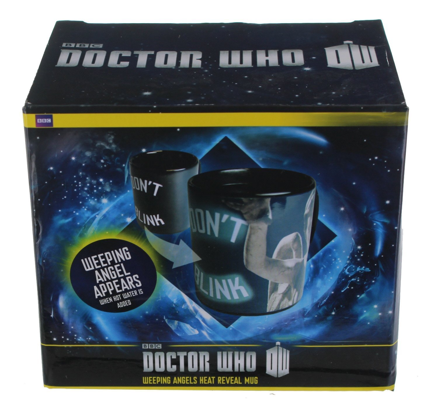 Doctor Who Heat Reveal Ceramic Coffee Mug - Weeping Angel Design Changes with Temperature | Perfect Gift for Sci-Fi Fans & Coffee Lovers | Office, Home & Geek Decor