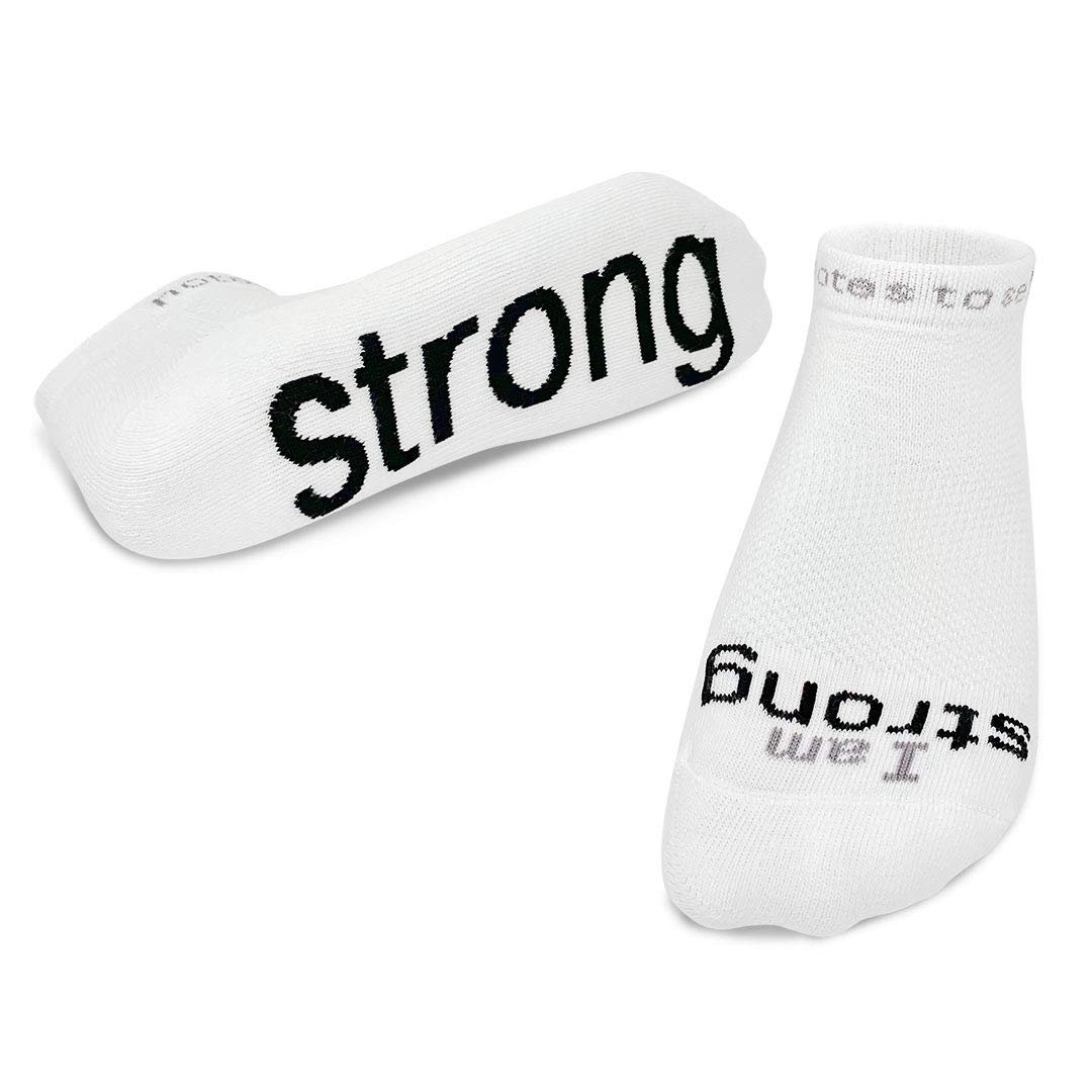 Inspirational 'I Am Strong' Motivational Socks for Women & Men - Positive Affirmation Gift for Self-Care, Workout & Daily Encouragement
