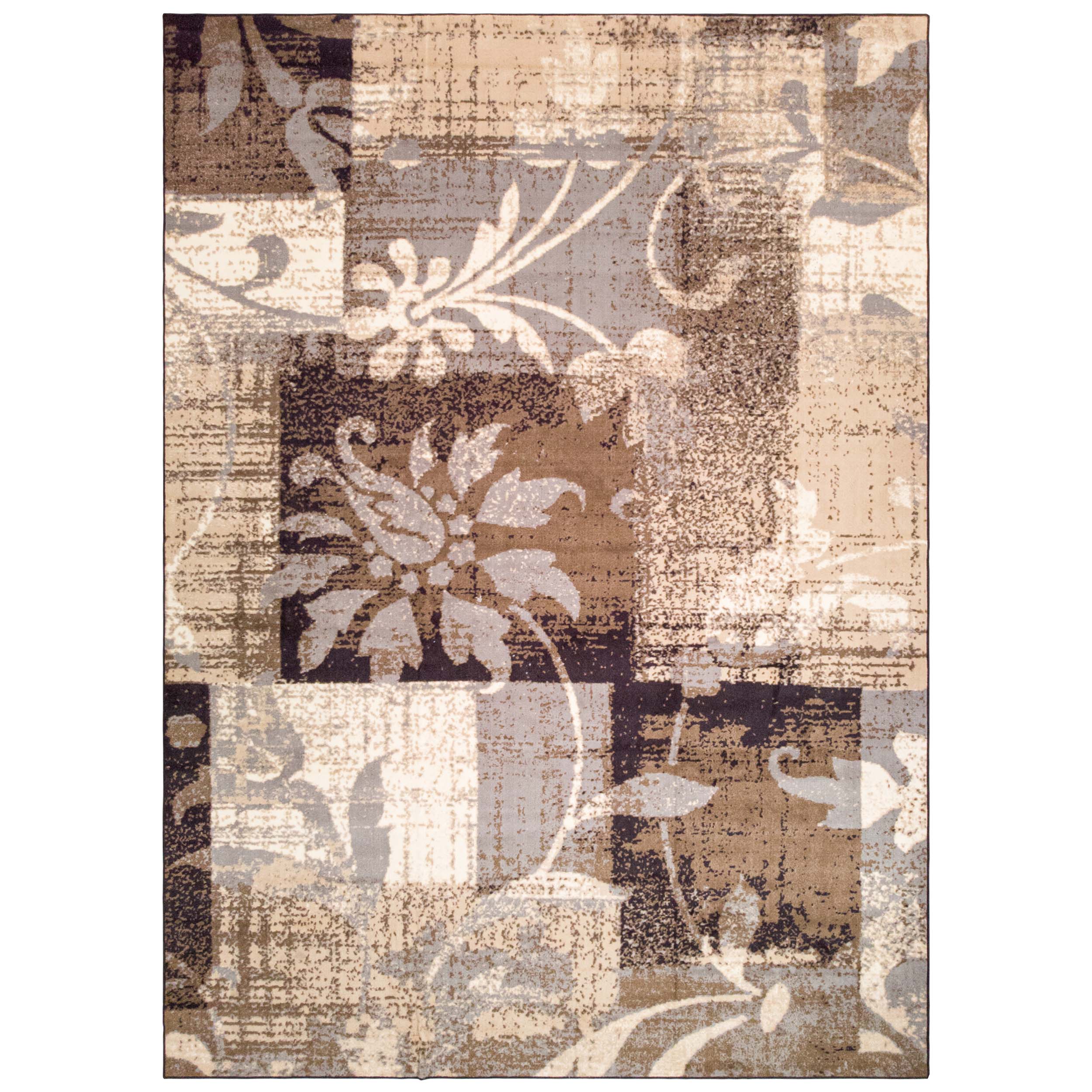 Stylish Pastiche Floral Patchwork Non-Slip Indoor Area Rug - Soft Comfort for Living Room, Bedroom & Nursery Decor