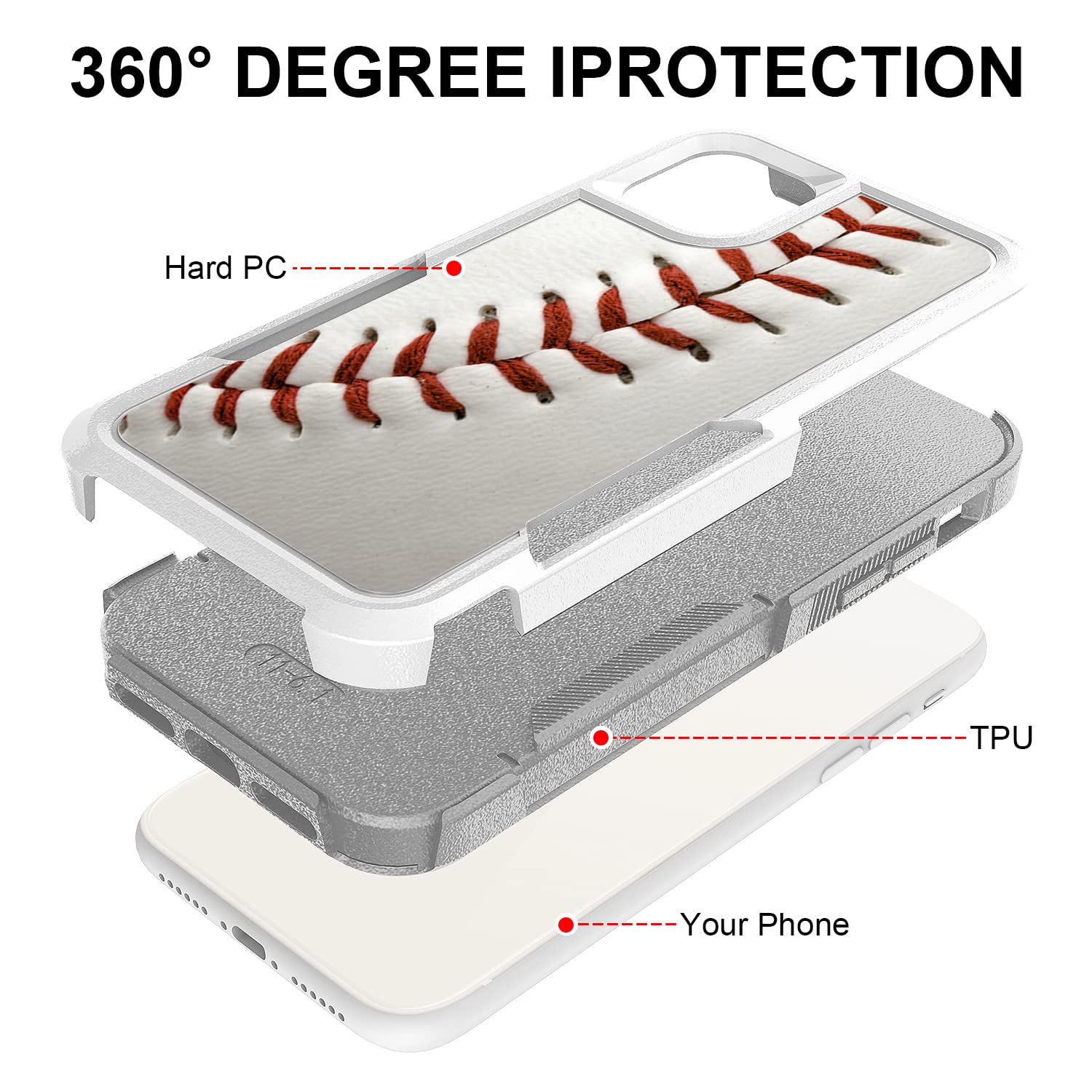 Baseball Fan iPhone 11 Case - Shockproof Hybrid PC & Silicone Cover (6.1 Inch) - Perfect for Sports Enthusiasts & Daily Protection