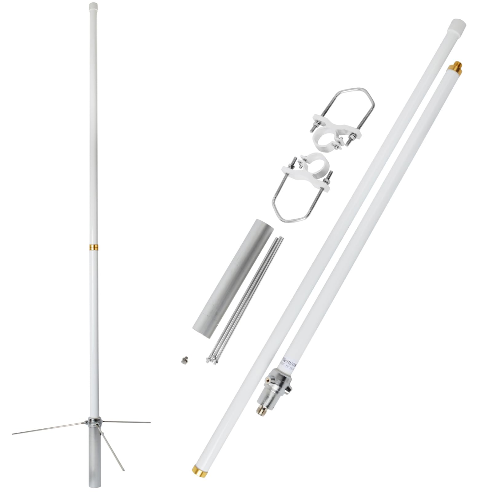 HYS 2m 70cm Dual Band Fiberglass Antenna 68.89 Inch with SL16 Connector for Ham Radio Transceiver & Two Way Radio - Perfect for Base Station, Emergency Communication & Outdoor Adventures