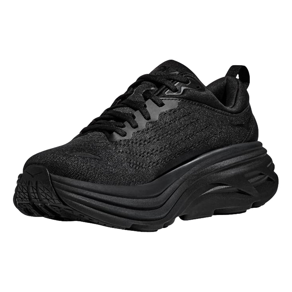 HOKA ONE ONE Men's Bondi 8 Running Shoes - Black/Black | Cushioned Comfort for Long Distance Running & Walking