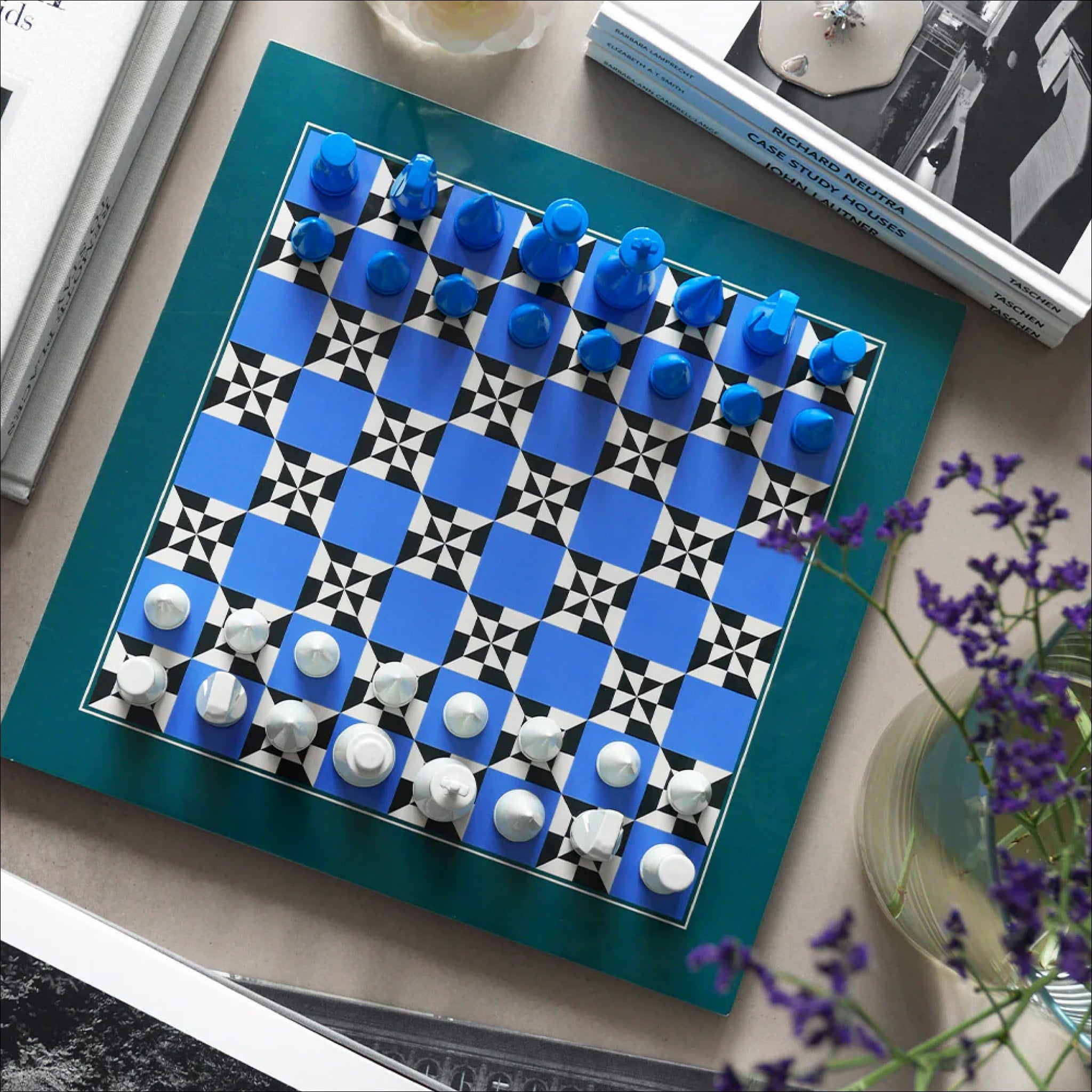 PRINTWORKS Classic Lacquered Chess Set - Premium Poseidon Design Wooden Chess Board Game for Adults & Kids - Perfect for Home Decor, Gifts, and Strategy Game Nights