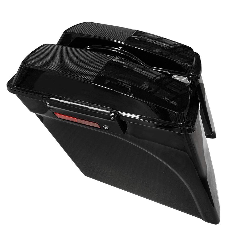 ZXMOTO Vivid Black Extended Hard Saddlebags with 6x9