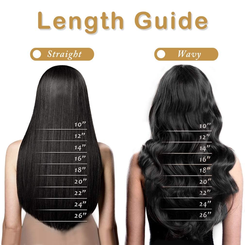 CEUTA 24 Inch 5 Clip-In Hair Extensions for Women - Natural Black Human Hair - Perfect for Volume, Length & Styling - Great for Parties, Weddings & Daily Wear