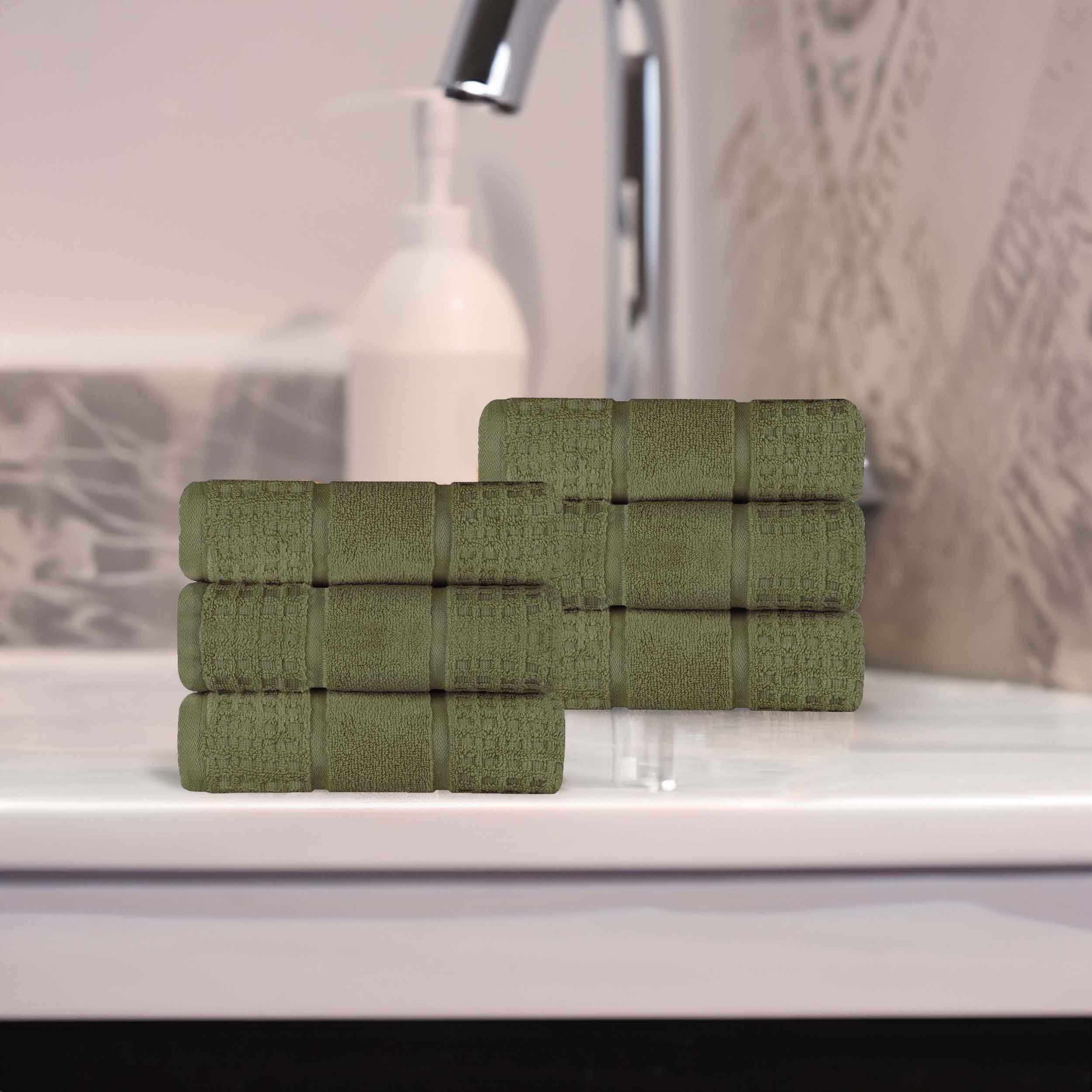 Premium 100% Zero Twist Cotton Waffle Honeycomb Hand Towels - Ultra Soft & Highly Absorbent - Set of 6 Bath Towels for Kitchen, Bathroom & Spa - Eco-Friendly & Quick-Drying