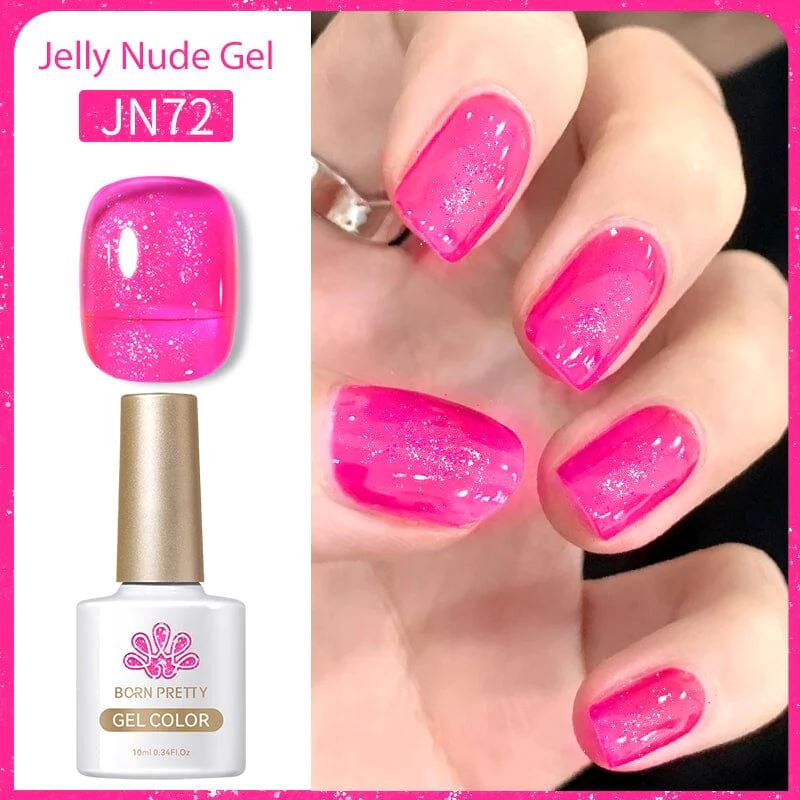 Born Pretty Jelly Nude Gel Polish - Long Lasting Soak Off UV LED Nail Polish for Salon & Home Manicure - Perfect for Weddings, Parties & Everyday Wear