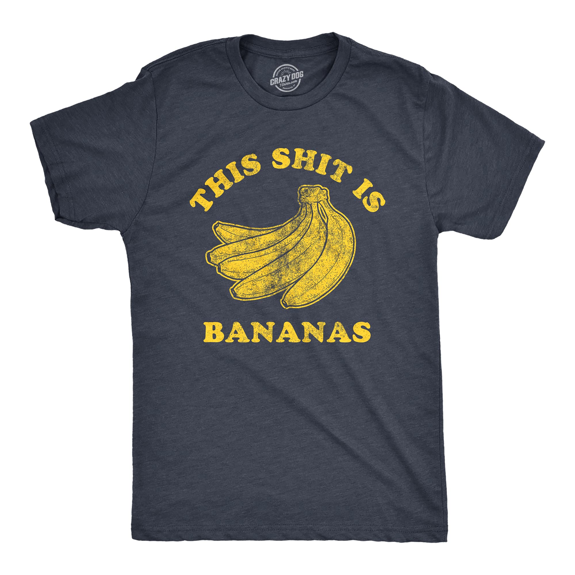 Funny Men's Bananas Graphic T-Shirt - Crazy Nuts Song Lyrics Novelty Fruit Tee for Casual Wear & Gifts