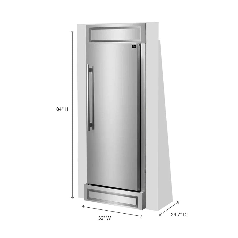 32 Inch Built-In Convertible Refrigerator/Freezer with Decorative Grill Trim - 13.6 cu.ft Right Swing FFFFD1722 32RS | Perfect for Modern Kitchens, Open-Concept Homes & Entertaining Spaces