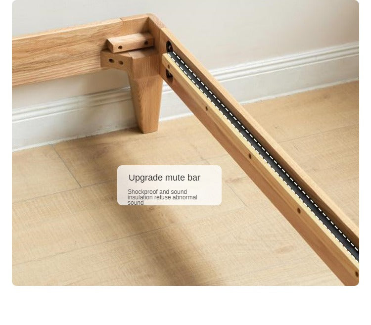 Modern Minimalist Oak Solid Wood Tatami Bed - Japanese Style Platform Bed Frame for Small Spaces, Guest Rooms & Zen Bedrooms