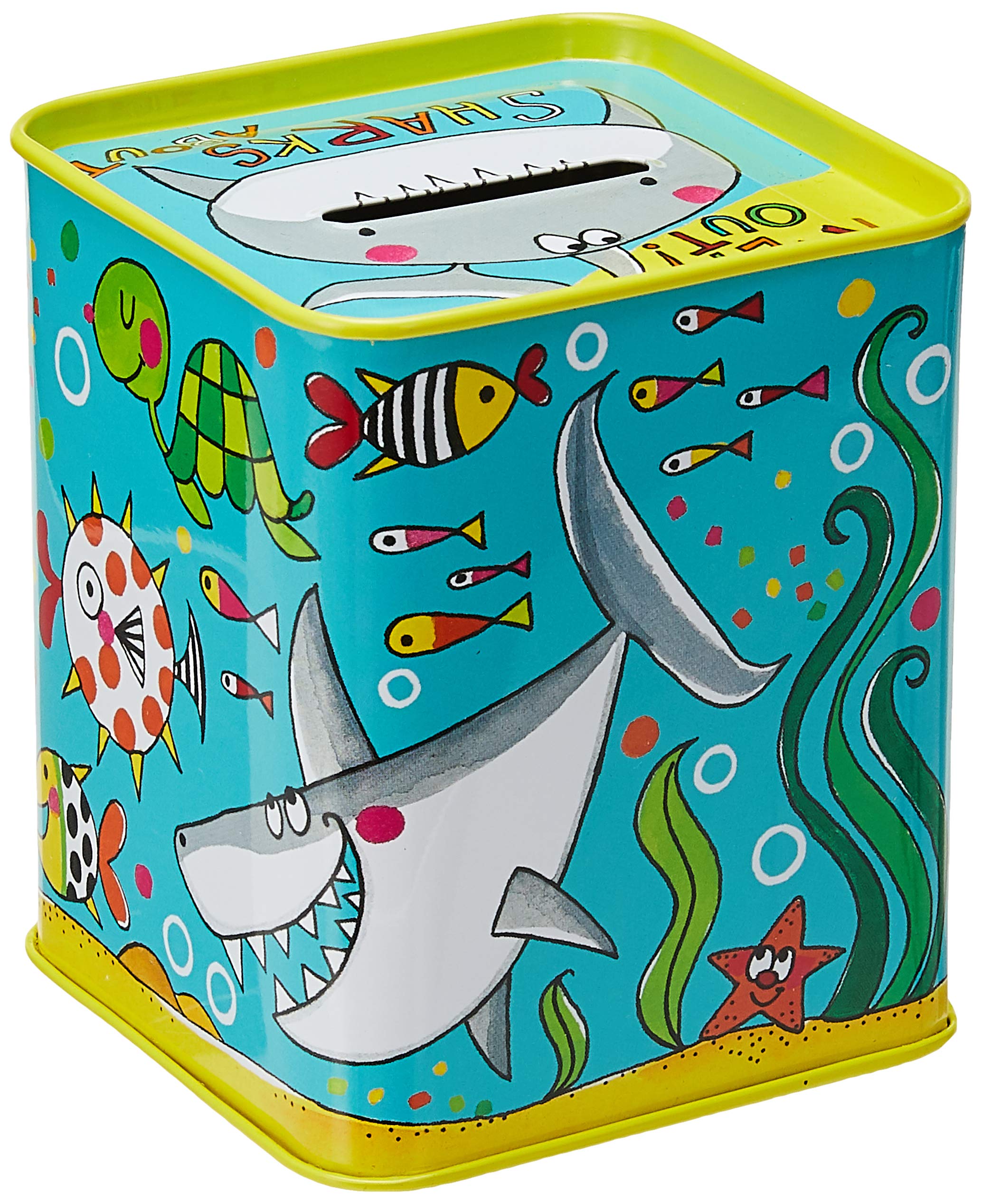 Rachel Ellen Money Box - Sharks About | Cute Piggy Bank for Kids & Adults | Perfect for Saving Coins, Cash & Gifts | Ideal for Birthday, Christmas & Home Decor