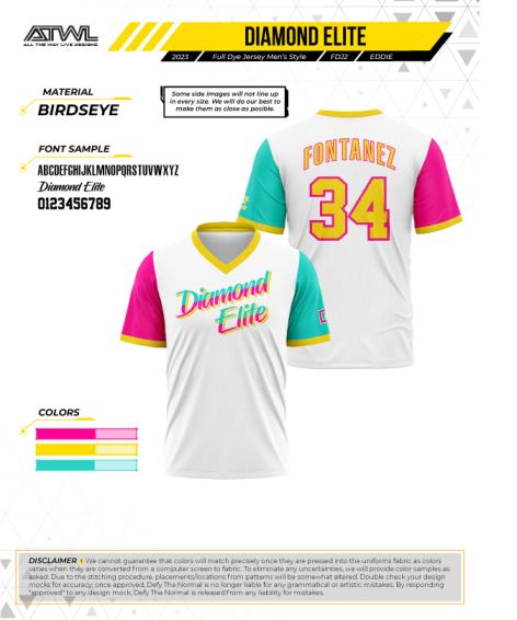 Diamond Elite San Diego Connect Crew Neck Jersey - Comfortable & Stylish Baseball Shirt for Men - Perfect for Games, Fan Gear & Casual Wear